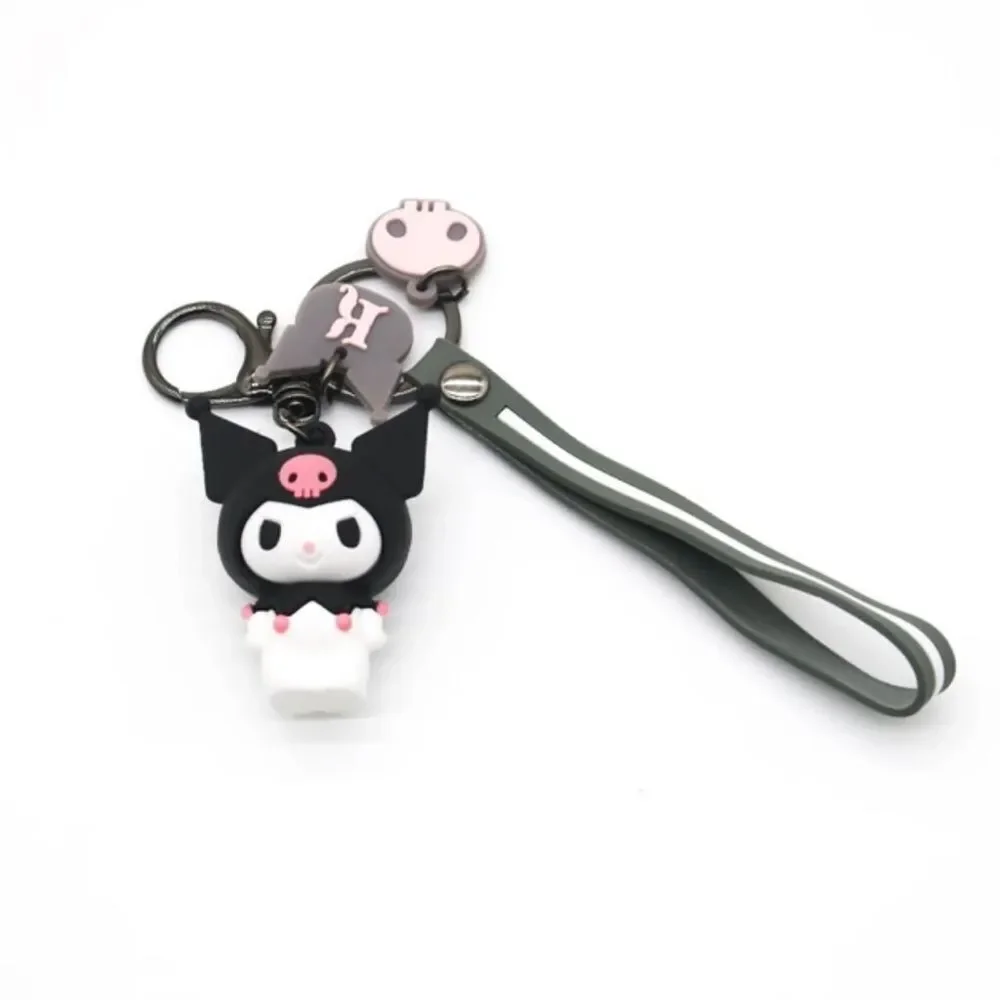 Sanrio Kuromi Black Kuromi Keychain Bag Charm Wristlet
